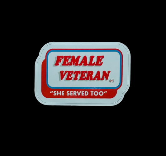 Retro Female Veteran Sticker